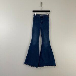 Free People Blue Just Float On Flare High Rise Jeans Size 25